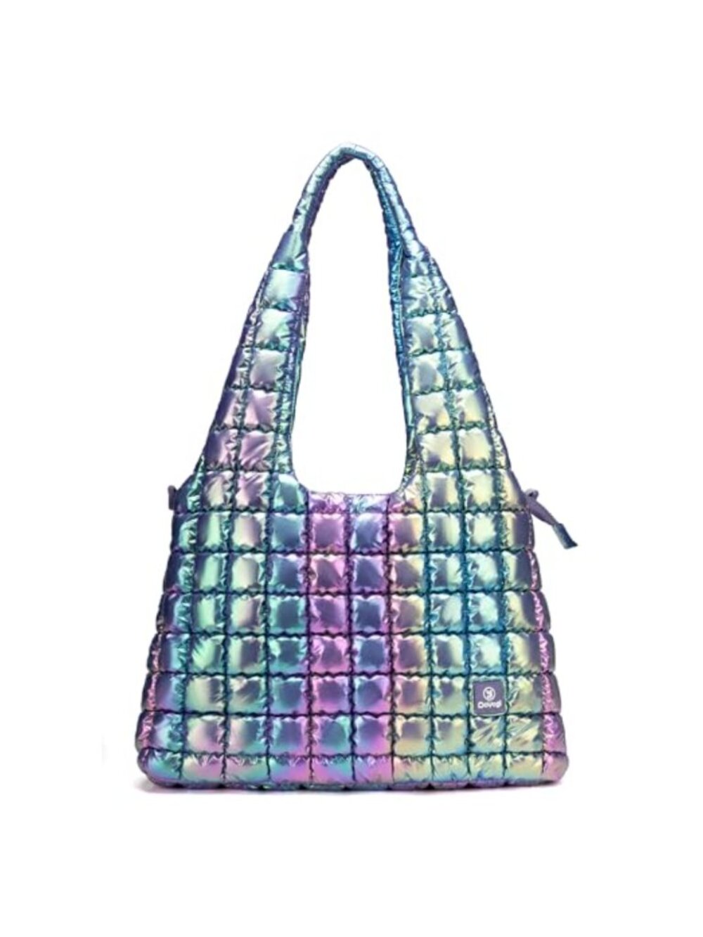 Quilted Nylon Tote Bag Large Puffer Shoulder Handbag Lightweight Padded Day Bag